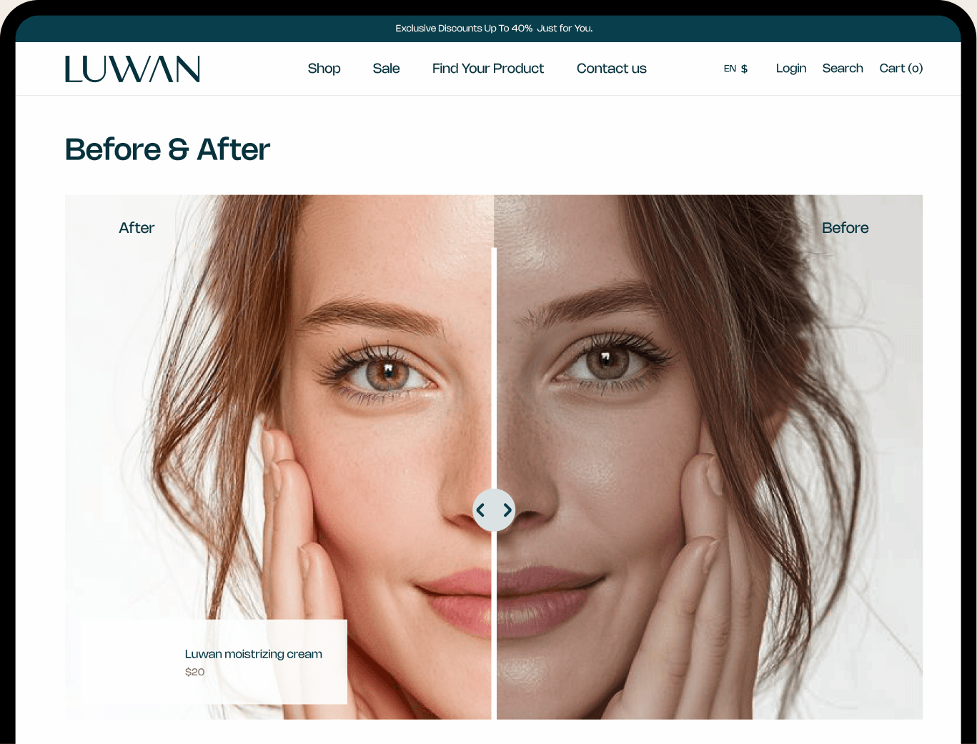 LUWAN website — Before & After