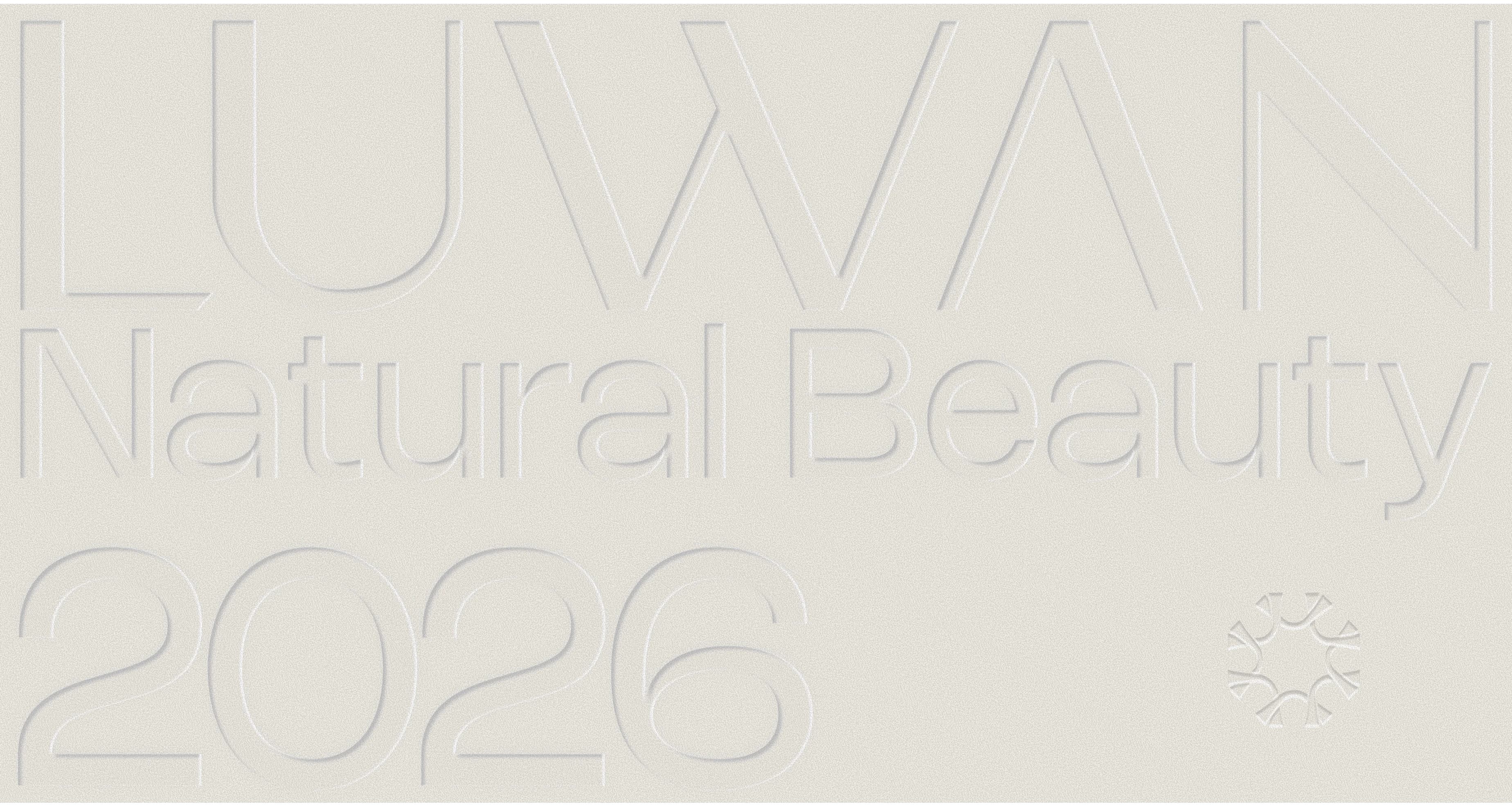 LUWAN embossed wordmark — Natural Beauty 2026